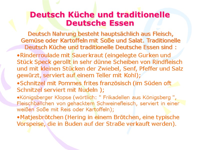 Deutsch Küche und traditionelle Deutsche Essen Deutsch Nahrung besteht hauptsächlich aus Fleisch, Gemüse oder